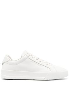 white calf leather smooth grain logo-debossed tongue debossed logo to the side branded heel counter branded insole full lining flat rubber sole front lace-up fastening Debossed Logo, Versace Outfit, Nike Air Max 97, Summer Beach Wear, Derby Shoes, Athletic Sneakers, Espadrille Shoes, Party Shoes, White Sneakers