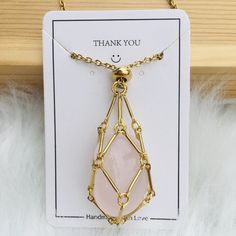 🧙‍♀️Healing Crystal Necklace: This sleek mesh holder keeps your precious gems secure and accessible, allowing you to embrace their energy wherever you wander. Change your crystals every day depending on your mood. 🧙‍♂️Place Your Own Stone: Have lots of stones? This Empty Stone Holder is Interchangeable so you can push the knot above the stone and place different ones similar to their size. 🧙‍♀️Exquisite Craftsmanship: Sturdy stainless cage, tightly fixed, not easy to break and fall off, and c Functional Macrame, Stone Holder Necklace, Macrame Crystal Necklace, Necklace Pouch, Bamboo Necklace, Cage Necklace, Caged Necklace, Crystal Holder, Healing Stones Necklace