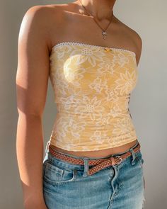 Sunni lace tube top – Bit By Angie Sewing Tube Top, Long Tube Top, Yellow Tube Top, Cute Tube Tops, Lace Tube Top, Tube Tops, Summer Fits, Ivory Lace, Summer Clothes