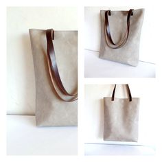 Leather tote bag, large tote bag, vegan leather tote, grey  tote bag, Real leather handles, Leather straps, Casual tote bag, Gray purse |  Large vegan/faux leather tote - light grey vegan/faux leather everyday tote bag.  * Exterior: - High quality vegan/faux leather in gorgeous dove grey / light grey color  * Interior: - 100 natural cott... Gray Bags With Leather Handles For Everyday Use, Gray Soft Leather Shoulder Bag For Everyday, Everyday Gray Soft Leather Shoulder Bag, Everyday Gray Soft Leather Bag, Gray Tote Shoulder Bag For Everyday Use, Modern Gray Everyday Shoulder Bag, Gray Bags With Leather Handles For Daily Use, Gray Soft Leather Bag For Everyday, Chic Gray Soft Leather Bag