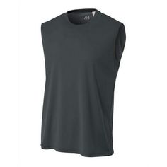 100% performance polyester interlock stain and odor resistant muscle tee; Moisture wicking, odor resistant, stain release; Ultra tight knit resists snagging; Size: S.  Color: Gray.  Gender: male.  Age Group: adult. Mens Workout Shirts, Muscle T Shirts, Hot Fitness, Muscle Tees, How To Run Longer, Workout Clothes, Moisture Wicking, Casual Wear, Perfect Fit