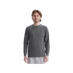 This legendary Hanes Beefy T® long-sleeve t-shirt is a must-have addition to any wardrobe and can be worn alone or as a versatile bottom layer. Click on this MEN'S GUIDE to find the perfect fit and more! This legendary Hanes Beefy T® long-sleeve t-shirt is a must-have addition to any wardrobe and can be worn alone or as a versatile bottom layer. Click on this MEN'S GUIDE to find the perfect fit and more! FEATURES 2 Tee shirts Crewneck Long sleeve HeavyweightFIT & SIZING ClassicFABRIC & CARE Cott Casual Gray Long Sleeve T-shirt, Basic Long Sleeve Gray T-shirt, Basic Gray Long Sleeve T-shirt, Fabric Care, Must Haves, Long Sleeve Tshirt, Age Group, Perfect Fit, Tee Shirts