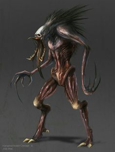 an alien creature with long legs and large claws