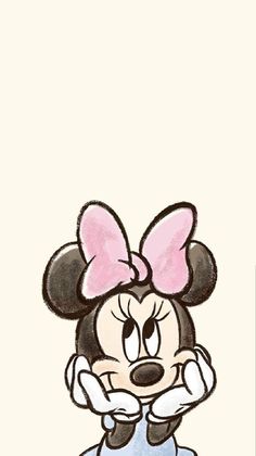 a drawing of minnie mouse with a pink bow on it's head and legs