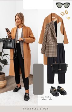 Stylish Work Outfits, Brown Coat, Mode Vintage, Business Casual Outfits, Business Outfits, Work Attire, Outfit Casual