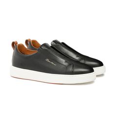 Men's black tumbled leather slip-on sneaker: buy on Santoni Shoes Official Boutique, luxury handcrafted shoes and accessories since 1975. Calf Leather Slip-ons With Stitched Sole, Business Slip-on Sneakers With Rubber Sole, Calf Leather Slip-on Sneakers With Contrast Sole, Slip-on Calf Leather Sneakers With Contrast Sole, Black Leather Slip-ons With Textured Sole, Luxury Slip-ons With Contrast Sole, Luxury Black Leather Slip-ons, Calf Leather Slip-on Sneakers With Rubber Sole, Black Leather Slip-ons With Stitched Sole