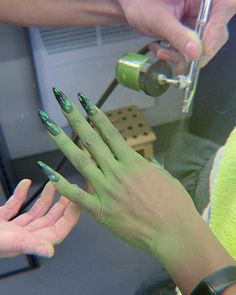 elphaba, wicked part I, 2024 Elphaba Wicked, Fashion Nails, Wicked, Nail Designs, Nail Art, Nails, Green