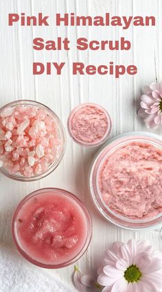 Pink Himalayan Salt Scrub DIY Recipes (2023) Salt Scrub Diy Recipes, Himalayan Salt Scrub Diy, Diy Bath Scrub Recipes, Scrub Diy Recipes, Diy Salt Scrub Recipe, Pink Himalayan Salt Scrub, Homemade Salt Scrub, Easy Diy Body Scrub, Himalayan Salt Scrub