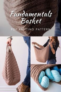 the knitting pattern for this bag is easy to knit, and looks great on someone's body