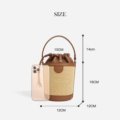 Straw Bucket Bag Review - POPSEWING® View this post on Instagram A post shared by Ritika | Siddharth (@explorewithsiri) Specifications Size: W15 cm * D12 cm * H16 cm Handle drop length: 14 cm Crossbody strap drop length: 36-57 cm Material Lambskin leather (drawstring closure) + canvas/straw Hardware: Silver metal hardware Strap: Adjustable & detachable strap Interior: Lining: Fabric 1 main compartment, 1 slide pocket Straw Bucket Bag, Diy Bag Kit, Drawstring Bucket Bag, Fathers Day Sale, Diy Doll, Lining Fabric, Metal Hardware, Diy Bag, Lambskin Leather