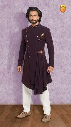 Wedding Clothes For Brides Brother, Western Kurta Men, Men’s Indo Western Wear, Men Indo Western Outfits Wedding, Mens Indo Western Outfits, Indian Men Clothes, Indo Western Suits For Men, Indo Western Dress For Men Grooms, Sangeet Outfit For Men Western