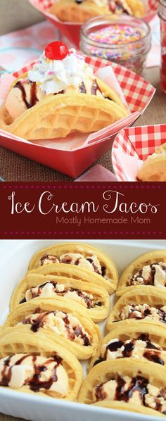 homemade ice cream tacos are ready to be eaten