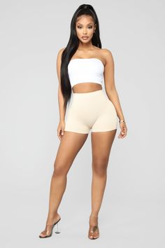 Available In Black, Nude, Olive, White And Wine Stretchy Fabric Mini Biker Short Seamless Fabric 94% Nylon 6% Spandex Imported | Uncomplicated Seamless Shorts in Nude size M/L by Fashion Nova Spandex Outfits, Nude Shorts, Seamless Shorts, Sleepwear Fashion, Shorts Fashion, Biker Short, Short Fashion, Fashion Nova Models, Fashion Nova Jeans