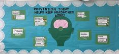 a bulletin board with information about the human brain