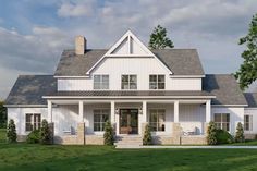 this is an artist's rendering of the farmhouse style house plans that are available for purchase