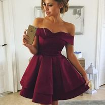 S 8th Grade Prom Dresses, Burgundy Homecoming Dress, Burgundy Homecoming Dresses, Green Homecoming Dresses, Mini Homecoming Dresses, Satin Homecoming Dress, Winter Formal, Short Homecoming Dress, Short Prom Dress