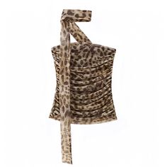 Women's Leopard Cheetah Print Slim Fit Bodycon Ruched Sleeveless Strapless Halter Tank Top With Scarf. Spring 2024 Casual Feminine Classy Club Wear Ladies Top. Scarf Tank Top, Mode Zara, Going Out Tops, Mode Inspo, Scrunchie Hairstyles, Dream Clothes, Sweater And Shorts, Fashion Killa, Gossip Girl