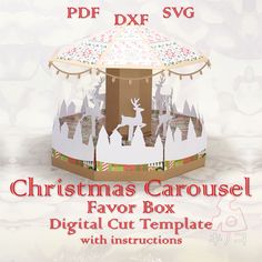 a christmas carousel box is shown with instructions to make it look like an ornament