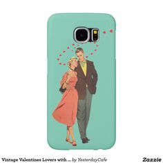 a phone case with an image of a man and woman in love on the back