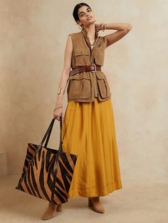 Heritage Suede River Vest | Banana Republic Suede Vest Outfit, Vest Women Outfit, Safari Outfit Women, Vest Outfit Women, Outfits For Spain, Safari Vest, Vest Outfits For Women, Safari Outfit, Safari Outfits