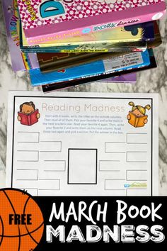 the march book madness box is filled with books to help kids learn how to read