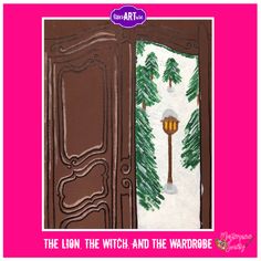 the lion, the witch and the wardrobe is shown in an image with pink background