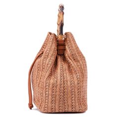 Add a breezy flair to your ensembles in this bucket bag from New York and Company. The Richie is the ideal blend of toughness and style thanks to its robust woven straw fabric and sturdy bambooÃƒâ€šÃ‚Â h andle. Beige Woven Leather Bucket Bag, Woven Leather Bucket Hobo Bag For Travel, Travel Bucket Hobo Bag In Woven Leather, Beige Woven Leather Bucket Hobo Bag, Woven Leather Bucket Bag For Travel, Natural Woven Leather Bucket Bag, Travel Woven Leather Bucket Bag, Casual Woven Leather Bucket Bag, Summer Woven Leather Crochet Pouch Bag