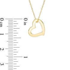 Make your romantic sentiments known with this shimmering heart pendant. Created in warm 14K gold, this petite open look captures your sweet love story in a simple yet heartfelt way. Polished to a bright shine, the heart suspends slightly askew along an 18.0-inch rope chain that secures with a spring-ring clasp. Classic Open Heart Necklace For Anniversary, 14k Gold Open Heart Necklace For Anniversary, Classic Open Heart Necklace For Valentine's Day, Anniversary Yellow Gold Heart Necklace, Yellow Gold Heart Necklace For Anniversary, Yellow Gold Open Heart Necklace For Mother's Day, Open Heart Necklace For Anniversary, Wedding Open Heart Yellow Gold Necklace, 14k Gold Open Heart Necklace For Valentine's Day