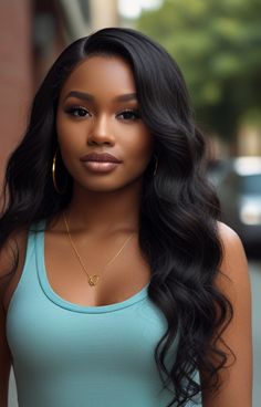 Default beautiful hairstyles for black wavy hair 3 2 Black Hairstyles Side Part, Afrodesiac Foods, Black Hair Celebrities, Wave Hairstyles, Wavy Weave, Haute Hair, Real Human Hair Extensions, Wavy Hairstyles