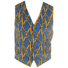 Vintage CHEAP and CHIC by MOSCHINO vest comes in a blue & yellow scissor print velvet featuring a back belt, slit pockets, and a buttoned closure. Made in italy. Very Good Pre-Owned Condition. Marked: I 52 / E 52 / GB 42 / USA 42 Measurements: Shoulder: 13.5 inches Chest: 40 inches Length: 22 inches Reference: 113311 Category: Vest (Formal) More Details Brand: MOSCHINO Size: 42 Chest Size: 42 Color: Blue Color 2: Yellow Pattern: Print Fabric: Velvet Style: Buttoned Made in: Italy Age Group: Adul Yellow Pattern, Velvet Fashion, Blue And Yellow, Blue Velvet, Moschino, Vest Jacket, Blue Yellow, Printing On Fabric, Blue Color