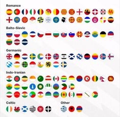 the flags of all countries are shown in this poster