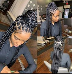 Knotless Braided Wig, Knotless Braid, Front Braids, Braid Wig, Wig For Black Women, Box Braid Wig, Braided Wigs, Mega Hair