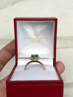 Featured is a stunning 1.43tcw natural teardrop Brazilian emerald and diamond halo engagement ring. The center gemstone is a genuine emerald handset in a 14K yellow gold prong setting. The emerald has a medium-green color and good eye clarity. Micro pave diamonds are placed delicately in the halo setting and mid-way down the shank. The diamonds are beautifully faceted and clean to the eye. Setting Style: Halo Setting Material: 14K Yellow Gold Main Stone: Emerald Shape: Pear Cut Measurements: 10 Yellow Gold Teardrop Jewelry For Proposal, Pear-shaped Moissanite Jewelry For Proposal, Pear-shaped Fine Jewelry For Wedding Gift, Teardrop Brilliant Cut Emerald Wedding Ring, Marquise Cut Center Stone Jewelry For Proposal, Pear-shaped Diamond Halo Ring As Gift, Wedding Teardrop Emerald Ring With Brilliant Cut, Pear-shaped Ring With Halo Setting For Proposal, Marquise Cut With Halo Setting For Wedding Proposal