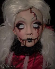 Elijah Adson Holmes on Instagram: “🎀STITCHED DOLLY🍼 Hey Loves! So here is a closer look at my Creepy Stitched Doll makeup that I did on my little brother ( @jwthepicke07 ) I…” Doll Make-up Halloween, Creepy Dolls Makeup, Doll Halloween Makeup Creepy, Doll Halloween Make Up, Stitched Doll Makeup, Halloween Costumes Creepy Doll, Creepy Doll Costume Makeup, Creepy Doll Face Makeup, Creepy Dolls Costume