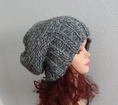 Gray Knitted Beanie, Gray Warm Hats In One Size, Gray Warm Hats One Size, Warm Gray Hat One Size, Gray Warm One-size Hats, Gray Hat For Cold Weather, One Size, Gray Knitted Hat For Cold Weather, Gray Hand Knitted Hat For Cold Weather, Gray Hand Knitted Hat, One Size Fits Most