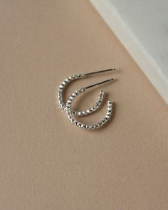 Small Sparkly 3/4 Silver Hoop Earrings – julie garland jewelry