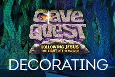 an advertisement for cave quest featuring jesus and the light of the world