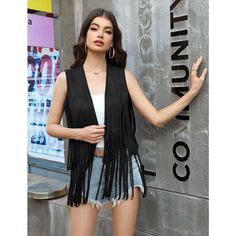 Material: This fringed vest is made of high quality fabric, which is soft and durable. When you receive the sleeveless tank top, run your fingers through your bangs to keep them straight Womens Tailored Suit, Faux Suede Vest, Fringe Vest, Fringe Jacket, Casual Vest, Womens Crewneck, Casual Tank Tops, Knit Vest, Sleeveless Tank