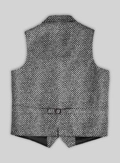 Reshuffle the winter wardrobe for an occasional styling with the addition of our Highlander Heavy Honeycomb Gray Tweed Hunting Vest. However, it is constructed from a sturdy blend of wool and polyester fabrics which exhibits a deep, rugged and significant warmth to appear in chilly weather. Also, a honeycomb pattern covers the gray shade, giving the cloth a versatile edge.    The Hunting Vest was inspired and worn by the British and American in the late 19th century and early 20th century. In o Tailored Black Tweed Jacket For Winter, Fitted Black Tweed Jacket For Winter, Wool Tweed Jacket With Herringbone Pattern For Winter, Winter Wool Tweed Jacket With Herringbone Pattern, Black Tailored Tweed Jacket, Tailored Black Tweed Jacket, Black Wool Tweed Jacket For Fall, Gray Wool Tweed Jacket For Winter, Fitted Gray Tweed Outerwear