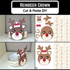 reindeer crown cut and pasted diy with instructions to make it for the christmas season