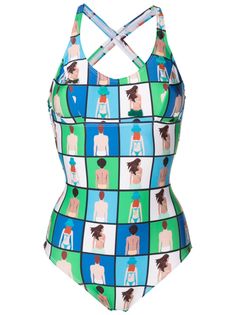 sky blue all-over graphic print open back scoop neck sleeveless Be mindful to try on swimwear over your own garments. Be Mindful, Print Swimwear, Print Swimsuit, Try On, Sky Blue, Graphic Prints, Open Back, Scoop Neck, Fashion Branding