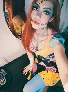 Sally Costume, Halloween Queen, Trick Or Treat, Face Paint, Carnival Face Paint, Halloween Face, Face Makeup, Halloween Face Makeup, Carnival