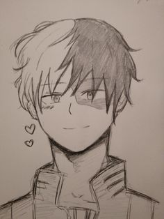 a drawing of a boy with short hair