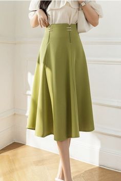 Shop this Green High Waist Midi Skirt from our Skirts collection. Pradize.com | Online Boutique Fashion Store High Waist Midi Skirt, Feminine Women, Skirts Midi High Waisted, Boutique Fashion, Classy Women, Elegant Woman, A Line Skirts, Fashion Boutique, Fashion Store