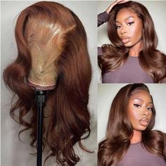 Body Wave Frontal, Straight Hair Highlights, 2 Hairstyles, Hair Color Chocolate, Chocolate Brown Hair, Hd Lace Frontal, Human Virgin Hair, Straight Lace Front Wigs, Colored Wigs