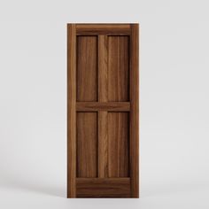 an open wooden door on a white background