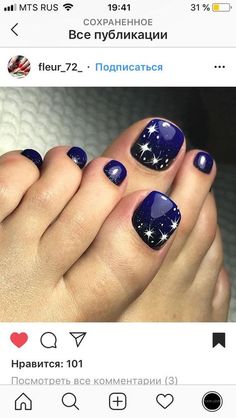 Toe Nail Design, Nail Art Bleu, Toenail Art Designs, Toenail Designs Summer, Feet Nail Design, Pedicure Designs Toenails, Gel Toe Nails, Toe Nail Color, Pretty Toe Nails