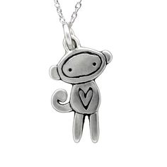 Sterling Silver Little Sock Monkey Necklace - Monkey Jewelry – Mark Poulin Jewelry Monkey Jewelry, Cute Monkey, Sock Monkey, Funky Jewelry, Jewelry Lookbook, Cute Little Things, Animal Fashion, Dream Jewelry, Jewelry Inspo