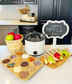 an image of apples and other foods in the kitchen