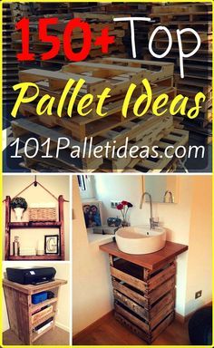 the top 10 pallet ideas for home decor with pictures and text overlays